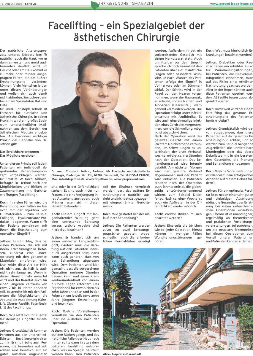 Originalartikel im IHR Gesundheitsmagazin