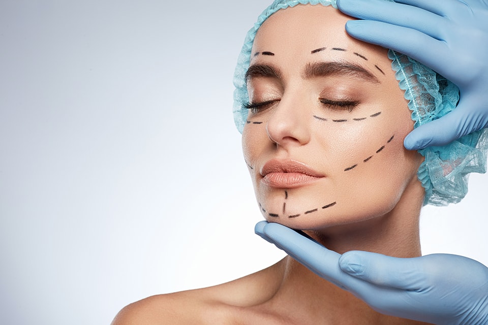 Woman with face markers
